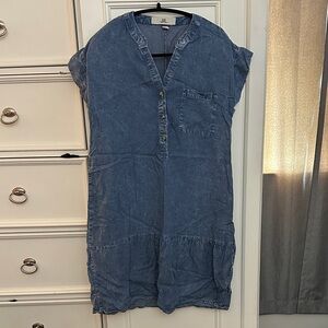 Thread & Supply Light Blue Button-Up Dress